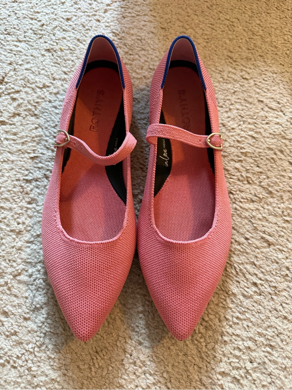 Rothy’s The Point Mary Jane flats in Tulip Pink Size 9